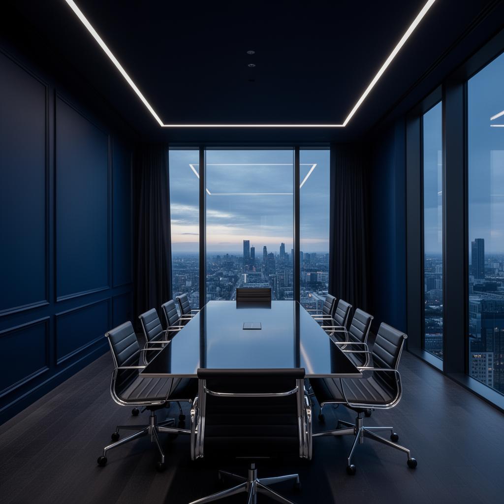 Sala consiglio Apex Holding al tramonto, sede operativa di Milano